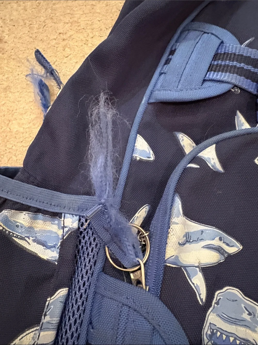 Pottery Barn Glow-in-the-Dark Shark Blue Mackenzie Large RPET Backpack